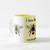 Tasse 2 Couleurs Faune - I love BEES - Nature - Jaune - (Devant gauche)