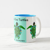 Tasse 2 Couleurs Faune - J'aime les TURTLES - Conservation - Aqua (Devant droit)