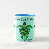 Tasse 2 Couleurs Faune - J'aime les TURTLES - Conservation - Aqua (Centre)