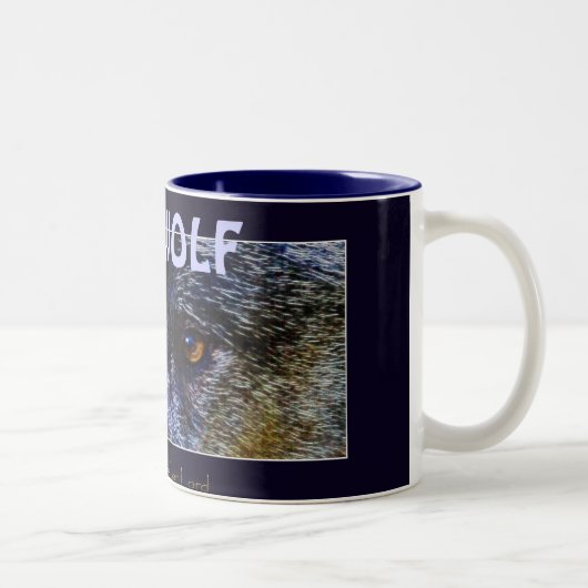 Tasse 2 Couleurs Faune Loup gris conception animal amoureux (Droit)