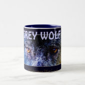 Tasse 2 Couleurs Faune Loup gris conception animal amoureux (Centre)