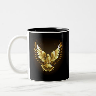 Tasse 2 Couleurs Faux Gold Foil Peace Dove en noir