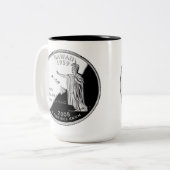 Tasse 2 Couleurs Faux Hawaii State Quarter (Devant gauche)