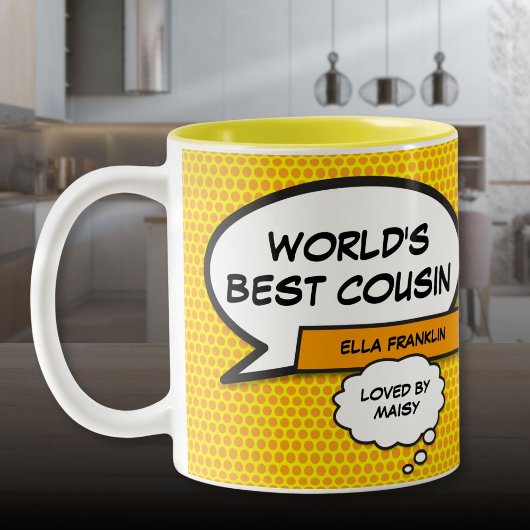 Tasse 2 Couleurs Favori Cousin Fun Comic Book Retro