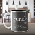 Tasse 2 Couleurs Favori oncle Funcle moderne définition gris<br><div class="desc">Personnalisez-vous pour votre oncle ou votre oncle favori pour créer un cadeau amusant et unique. C'est une façon parfaite de lui montrer chaque jour à quel point il est extraordinaire. Conçu par Thisisnotme©</div>