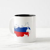 TASSE 2 COULEURS FÉDÉRATION DE RUSSIE - RUSSIE/DRAPEAU/CARTE/COULEU (Devant gauche)