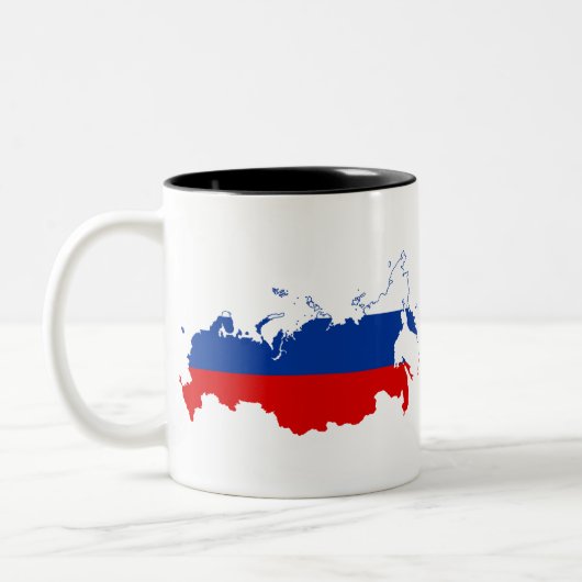 TASSE 2 COULEURS FÉDÉRATION DE RUSSIE - RUSSIE/DRAPEAU/CARTE/COULEU (Gauche)