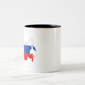 TASSE 2 COULEURS FÉDÉRATION DE RUSSIE - RUSSIE/DRAPEAU/CARTE/COULEU (Centre)