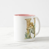 Tasse 2 Couleurs Fée Arc-en-Ciel Initial 'H'  (Devant droit)