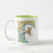 Tasse 2 Couleurs Fée arc-en-ciel initiale 'F' (Gauche)