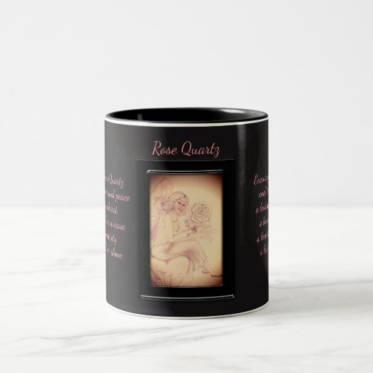 Tasse 2 Couleurs Fée de cristal de quartz rose (Centre)