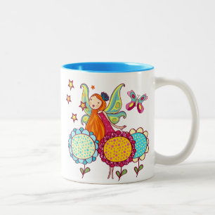 Tasse 2 Couleurs Fée De Jardin Avec Fleurs