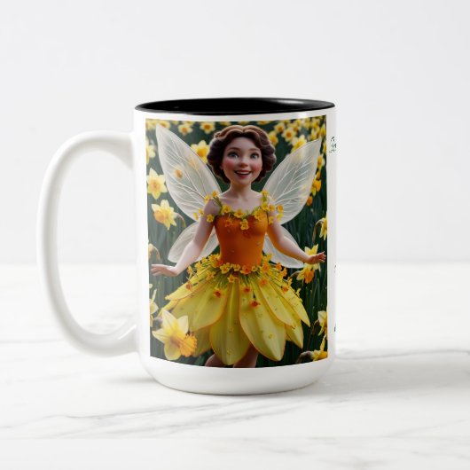 Tasse 2 Couleurs Fée de la fleur de jonquille (Gauche)