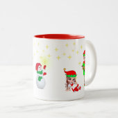 Tasse 2 Couleurs Fée de Noël, Elfe et Étoiles (Devant droit)