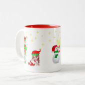 Tasse 2 Couleurs Fée de Noël, Elfe et Étoiles (Devant gauche)