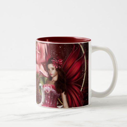 Tasse 2 Couleurs Fée rouge de Saint-Valentin (Droit)