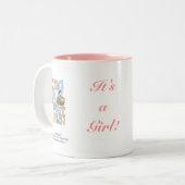 Tasse 2 Couleurs Félicitations de BÉBÉ (fille) (Devant gauche)