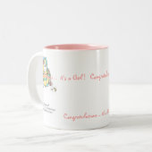 Tasse 2 Couleurs Félicitations de BÉBÉ (fille) (Devant gauche)