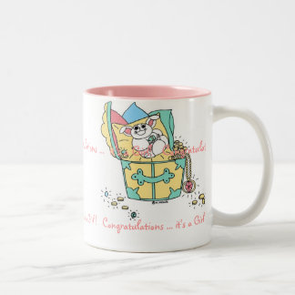 Tasse 2 Couleurs Félicitations de BÉBÉ (fille)
