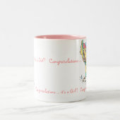 Tasse 2 Couleurs Félicitations de BÉBÉ (fille) (Centre)
