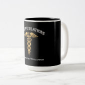 Tasse 2 Couleurs Félicitations Docteur Médecin Diplômé (Devant droit)