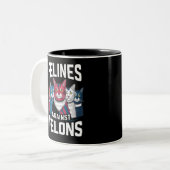 Tasse 2 Couleurs Felines contre Felons (Devant gauche)