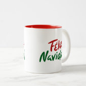 Tasse 2 Couleurs Feliz Navidad écriture manuscrite (Devant droit)