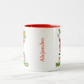Tasse 2 Couleurs Feliz Navidad Mexico Noël Père Noël (Centre)
