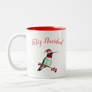 Tasse 2 Couleurs Feliz Navidad Père Noël Hummingbird