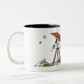 Tasse 2 Couleurs Femme à l'aide d'un télescope d'astronomie (Gauche)