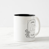 Tasse 2 Couleurs Femme au chat sans enfant (Devant droit)