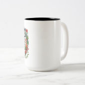 Tasse 2 Couleurs Femme au chat sans enfant (Devant droit)