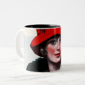Tasse 2 Couleurs Femme dans Red Hat (Devant gauche)