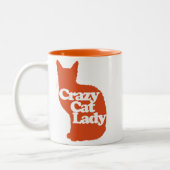 Tasse 2 Couleurs Femme de chat folle (Gauche)