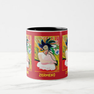 Tasse 2 Couleurs "Femme Fauve" (bouclage) par Zermeno