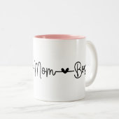 Tasse 2 Couleurs Femme Maman Boss mignonne coeur amour (Devant droit)