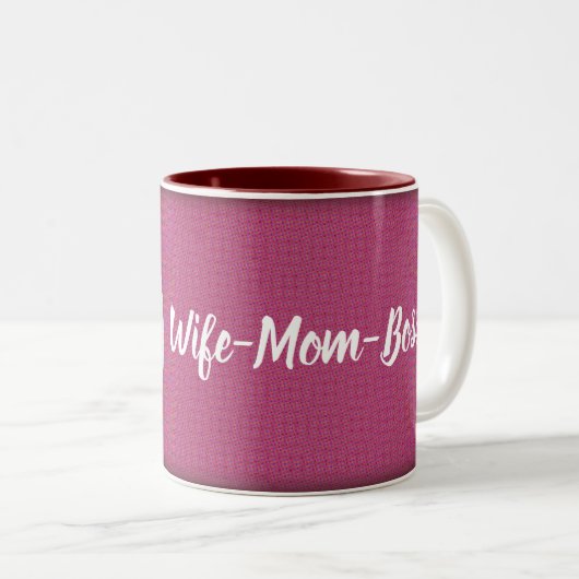 Tasse 2 Couleurs Femme - Maman - Patron (Devant droit)