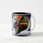 Tasse 2 Couleurs Femme noire confiante (Devant droit)