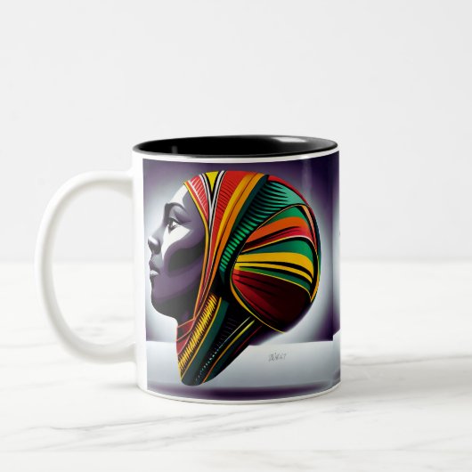 Tasse 2 Couleurs Femme noire confiante (Gauche)