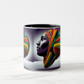 Tasse 2 Couleurs Femme noire confiante (Centre)