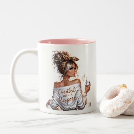 Tasse 2 Couleurs Femme patronne (Avec donut)