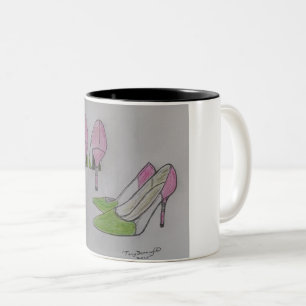 Tasse 2 Couleurs femme talon haute chaussure NL république drapeau 