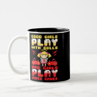 Tasse 2 Couleurs Femmes Bonnes filles jouer avec les poupées mauvai