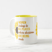 Tasse 2 Couleurs Femmes Droits Ruth Bader Sunflower tendance Modern (Devant gauche)