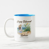 Tasse 2 Couleurs Femmes Retraite Plage Thème Élégante Femme (Gauche)