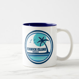 Tasse 2 Couleurs Fenwick Island Delaware Palmier Oiseaux