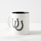 Tasse 2 Couleurs Fer à cheval chanceux (Devant gauche)