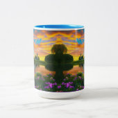 Tasse 2 Couleurs Ferme Purple Roof Pond à Sunrise (Centre)