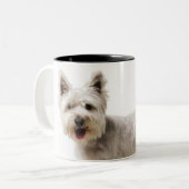 Tasse 2 Couleurs Fermez-vous d'un terrier (Devant gauche)