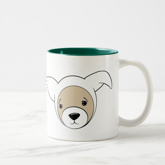 Tasse 2 Couleurs Ferret mignon en costume lapin de Pâques (Droit)